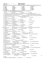 Bài kiểm tra 45'' unit 1-2 lớp 11CTC