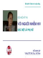 Xóa bỏ kì thị đối với người nhiễm HIV đặc biệt là phụ nữ