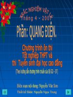 Câu hỏi trắc nghiệm phần Quang điện.