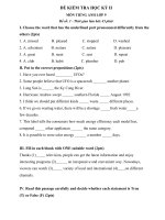 7 đề KT học kì II Tiếng Anh 9.