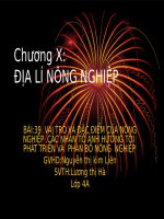 Bài 39 Vai trò đặc điểm nông nghiệp