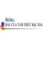 Dấu tam thức bậc hai
