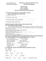đề thi hkI Ngoại Ngữ 6