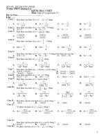 Kiểm tra Đại số 11 chương V: Đạo hàm (đề 1)