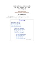 PHẾU KT CUỐI HỌC KÌ 2 . MÔN TIẾNG VIỆT