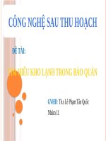 đề tài 11-tìm hiểu kho lạnh trong quá trình bảo quản