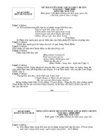 Đề thi & đáp án tuyển sinh 10 Chuyên Môn Ngữ văn 1