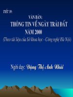 Tiết 39: Thông tin về ngày trái đất năm 2000