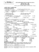 Đề thi & đáp án thi BKII lớp 10 Môn Anh