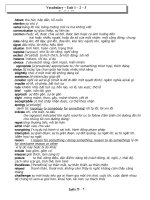 vocabulary of Unit 1-2-3