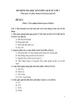 Đề kiểm tra Lịch sử 7 HK II - Đề số 2