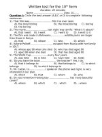 Kiểm Tra 15'' (Sau bài 15)-10 đề