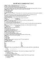 Bộ 73 câu TNKQ môn Văn 7 năm học 08-09