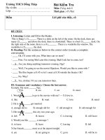 Bài Ktra T/nghiệm 1 tiết HKI