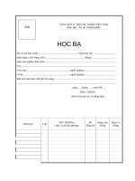 Mẫu Học bạ (CT cũ)