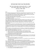 Đề thi chọn HS giỏi tỉnh giải Sinh trên máy tính cầm tay