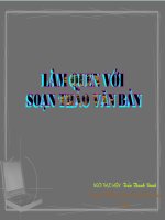 Lam quen với soạn thảo văn bản