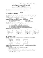 Kiểm tra Vật lý 9HKI