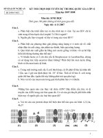 Đề thi chọn học sinh dự tuyển quốc gia năm 2007-2008 tỉnh nghệ an vòng 1