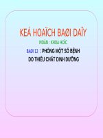 Bài 12: Phòng một số bệnh do thiếu chất dinh dưỡng