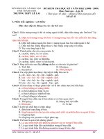 Đề thi Sinh học 10