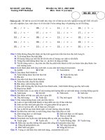 Đề kiểm tra học kì II sinh 11