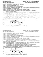 KIỂM TRA HỌC KÌ I SINH HỌC 12 NÂNG CAO