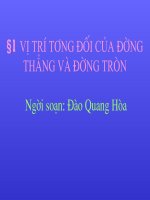 Chương II - Bài 4: Vị trí tương đối của đường thẳng và đường tròn