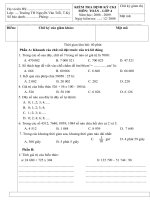 đề kiểm tra HK1 môn toán 4 (2008-2009)