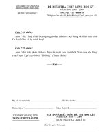 Đề thi+đáp án Văn lớp 10 Ky1 (2008-2009)