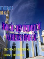 Hình cầu - Diện tích mặt cầu và thể tích hình cầu