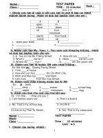 Đề kiểm tra AV Khối 6 (hot hot hot)