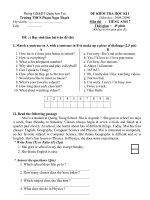 Đề kiểm tra kì I - Anh 7