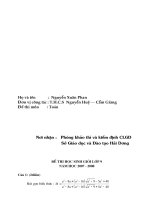 Đề thi HSG tỉnh HD 2007