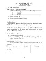 Đề kiểm tra và đáp án luyện thi môn Lịch sử 9