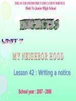 Unit 7: writing a notice