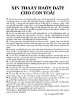 Xin thầy hãy dạy cho con tôi (Tư liệu GDCD)