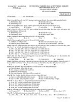 Đề thi học kì I, Sinh học 12 CB