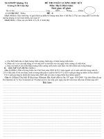 Đề thi học kì I Địa 10 - cơ bản