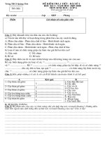 Đề kiểm tra Sinh 6 (bài số 1 đề chẵn)