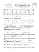 Đề + đáp án thi HKI 08-09