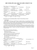 Đề cương ôn thi tú tài Anh Văn