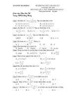 Trắc ngiệm toán rất hay + đáp án