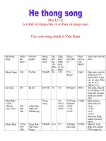 hệ thống sông chính ở nước ta