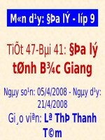 Bài 43. Địa lý tỉnh Bắc Giang (soạn lần 1. 023)
