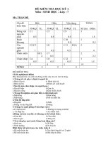 Noel 2008-Đề thi Sinh HK1 và đáp án lớp 7(Đề 07)