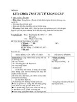 Tiết 114: Lựa chọn trật tự từ trong câu