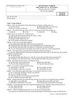 đề thi giữa kỳ 12KHTN