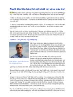 Người đầu tiên trên thế giới phát tán virus máy tính