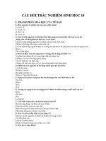 Một số câu hỏi trắc nghiệm HK1